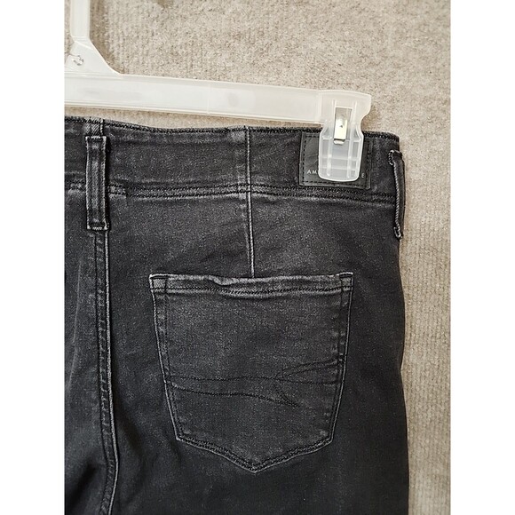 American Eagle Skinny Kick Jeans Womens 10 Black Next Level Stretch - Picture 5 of 9